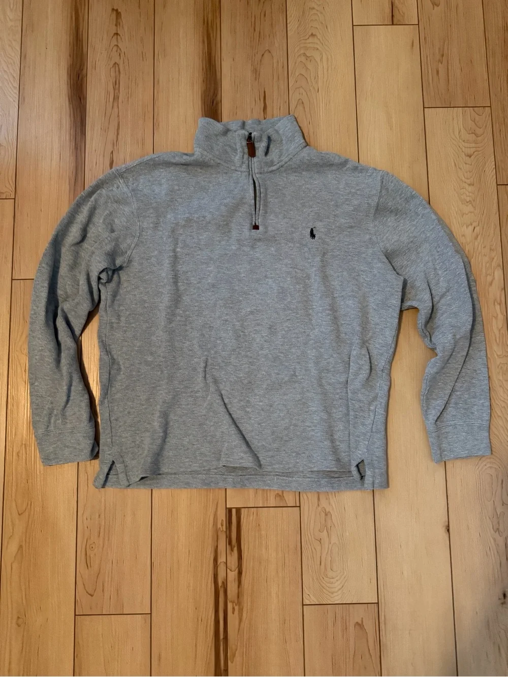 Ralph Lauren Light Gray Quarter-Zip Pullover Sweater